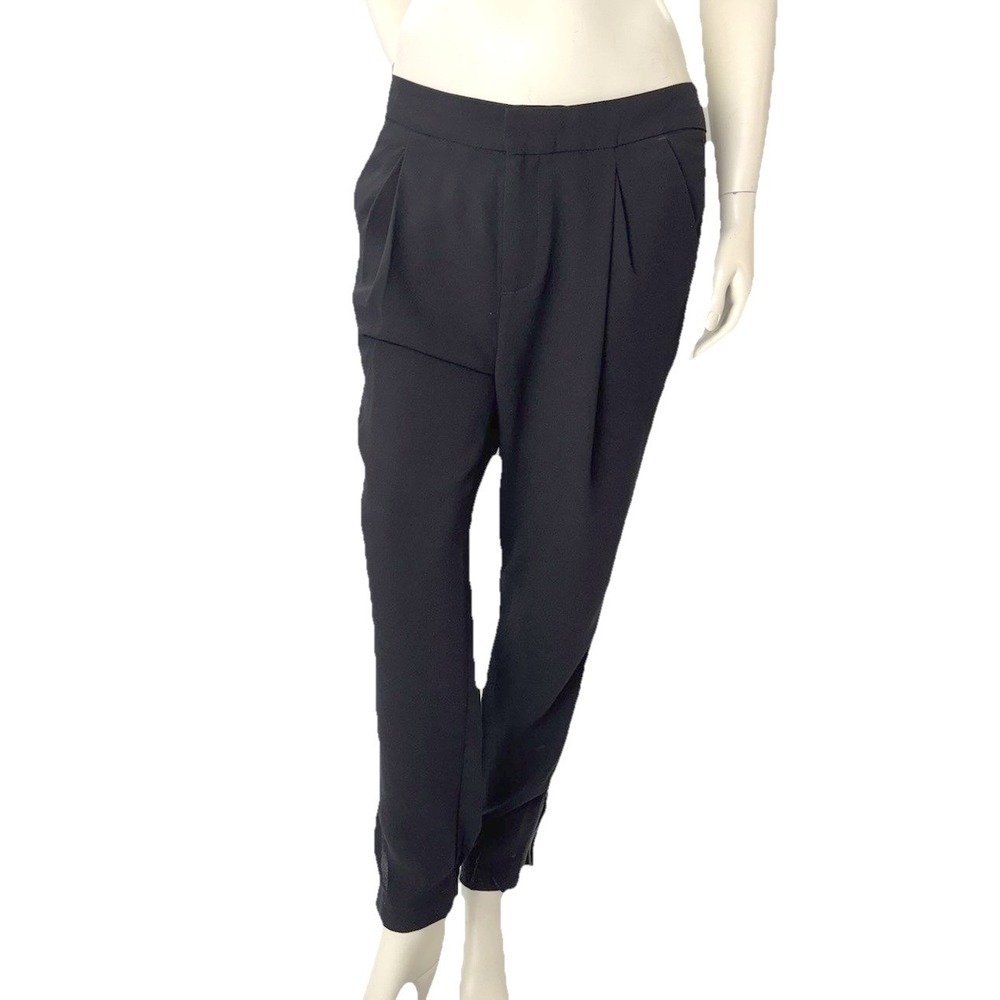 Kenneth Cole Reaction Black Capri Dress Pants Y2K Office Siren Quiet Luxury M - Picture 3 of 16